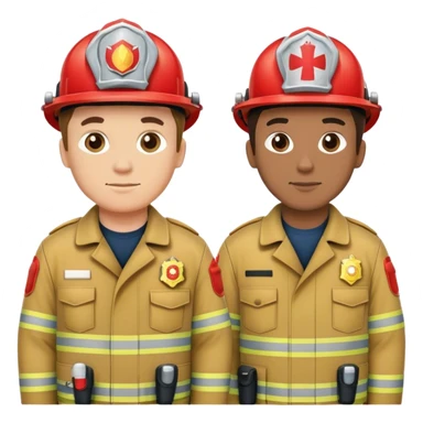Fireman and Paramedic standing together sticker