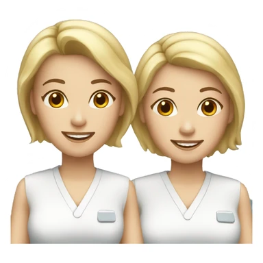 three white female nurses sticker