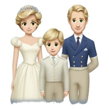 princess diana and prince charles and their sons sticker