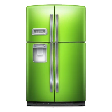 Realistic metallic lime green fridge isolated. sticker