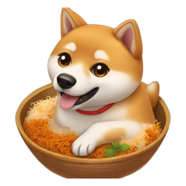 shibainu-eating-biriyani sticker