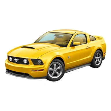 Create a mustang 309emoji in yellow colour  sticker