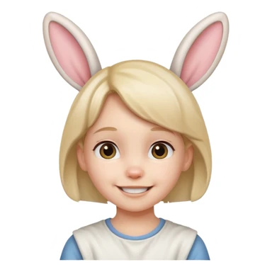 bunny ear wearing kid sticker
