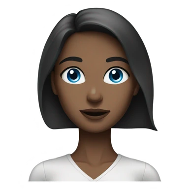 Brunette baddie with blue eyes  sticker