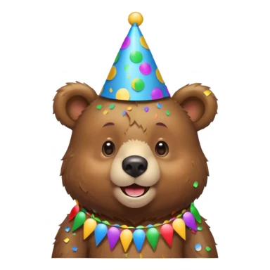 Partying bear cub with confetti  sticker