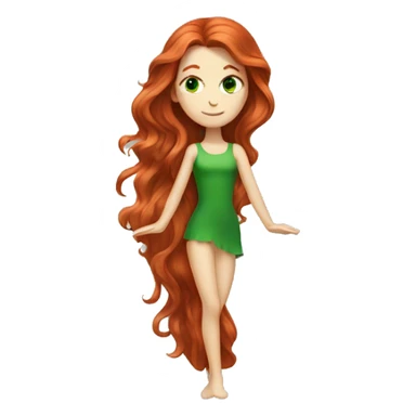 long-haired redhead woman with green eyes in the splits sticker