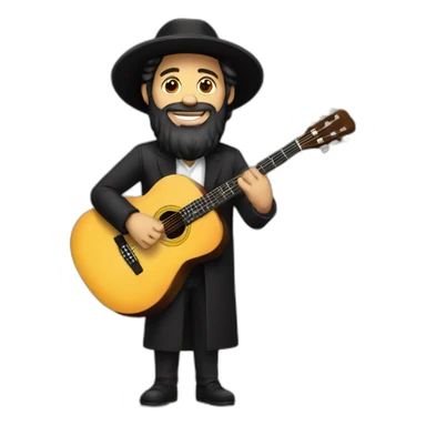Orthodox Jewish singer with a guitar sticker
