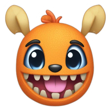 Stitch mangeant une carotte sticker