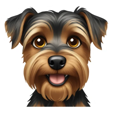 A mainly black with brown eyebrows and bottom snout dog Yorkshire-terrier/yorky mix sticker
