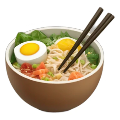 poke bowl with chopsticks sticker