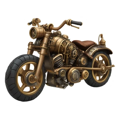 steampunk motorbike direct backside view sticker