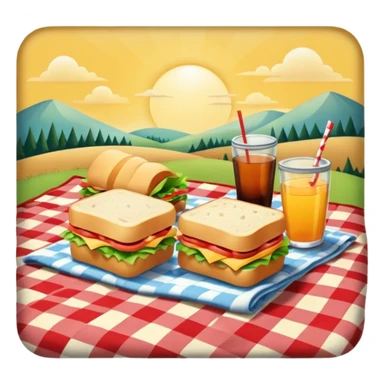 picnic with sandwiches, drinks sticker