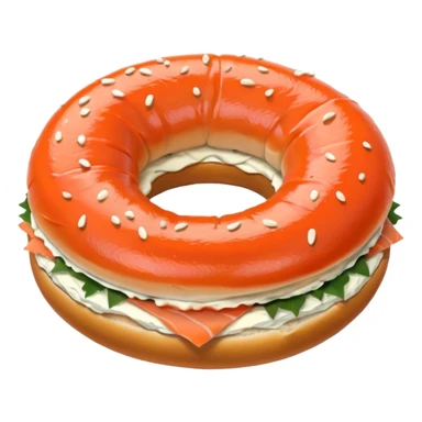 poppy bagel with salmon lox and cream cheese sticker