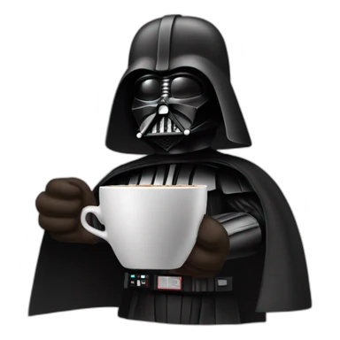 Dark Vador qui boit du café sticker