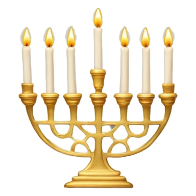 Gold Menorah with four candles on each side sticker