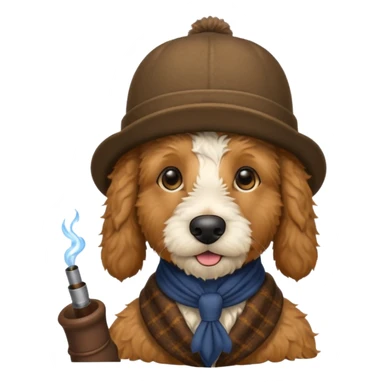 Golden Doodle as Sherlock Holmes sticker