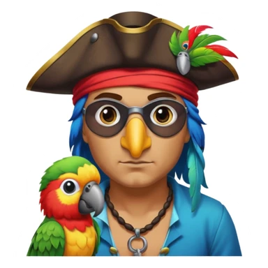 pirate and parrot sticker