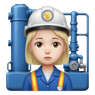 a child with a sad face works in a factory sticker