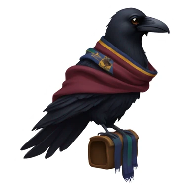 Raven with hogwarts scarf sticker