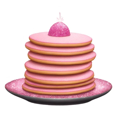 1 stack of pancakes that are pink with glitter  sticker