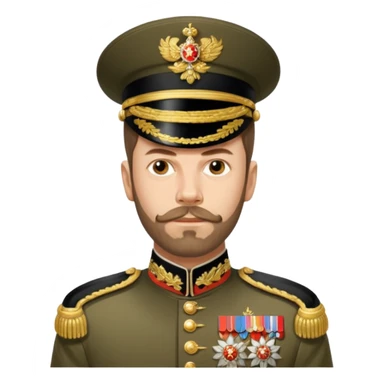 Nicholas II, Russian tsar, ornate military dress, no hat sticker