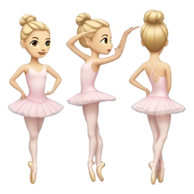blonde ballerina on pointe with hair in a bun sticker