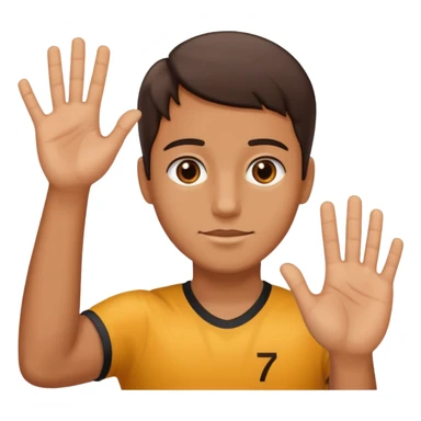 🤷🏻‍♂️ number 6 in left hand and number 7 in the right hand sticker