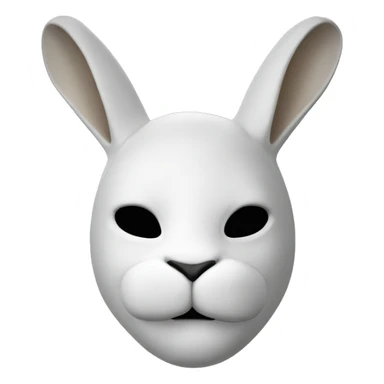 white rabbite mask, luxury style sticker