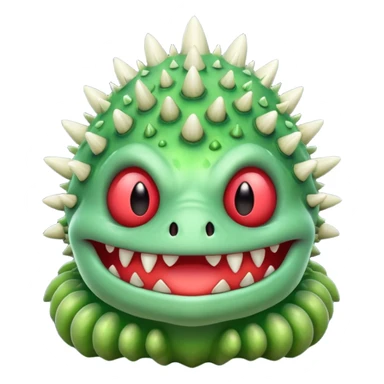 poisonous mushroom monster portrait, head and shoulders only, toxic green glow, scary grin, spiky mushroom head, 3D cartoon, mobile game icon style, clean background, no text, no watermark

 sticker