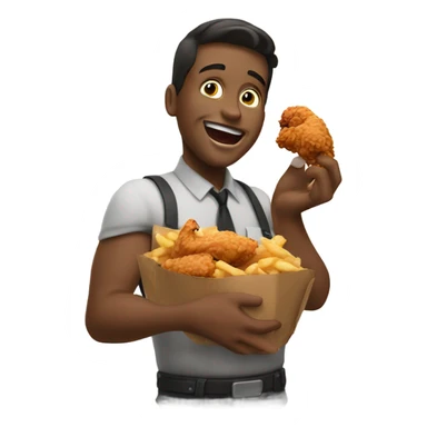  guy eating fried chicken sticker