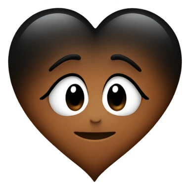 Black heart with brown ombre sticker