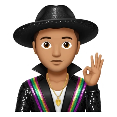Frankie J, Mexican-American Singer with dark brown hair, black sequin outfit sticker