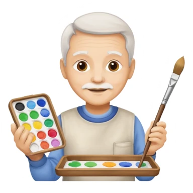 Senior with watercolor tray & brush sticker