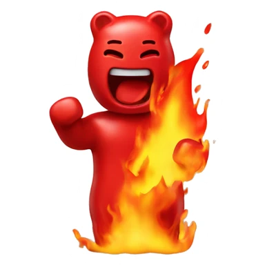 someone eating A red Gummy Bear on Fire sticker