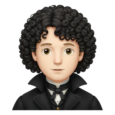 victorian man with curly wig sticker