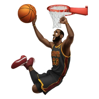 Blad black man dunking a basketball on LeBron James  sticker