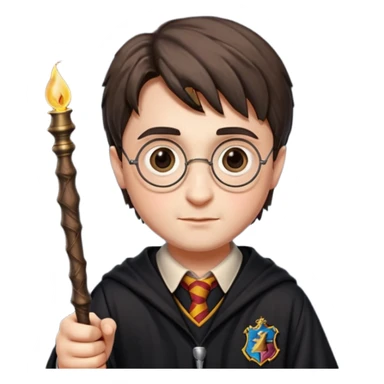 Harry Potter holding his wand sticker