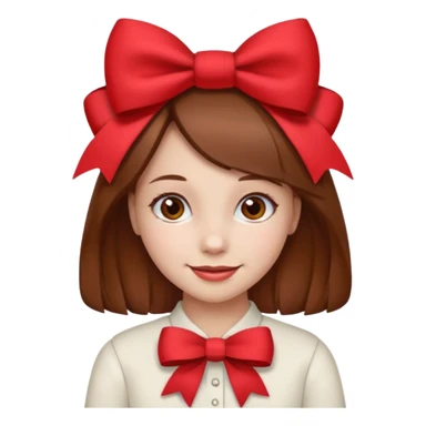 Girl with red bow on her head sticker