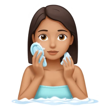latin girl washing her face gentle relatable skincare routine sticker