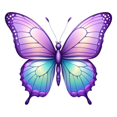 Sparkly Pastel purple-gradient iridescent butterfly sticker