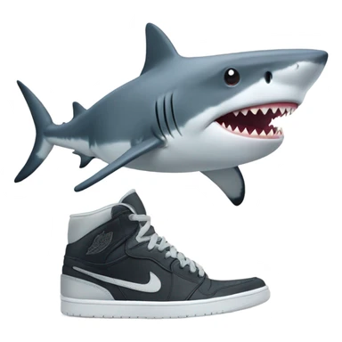 shark with jordan shoes sticker