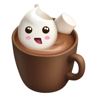 cocoa with marshmallow in cozy cup sticker