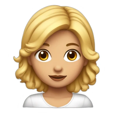 Niña de nariz friega con pelo ondulado de color de piel carton sticker