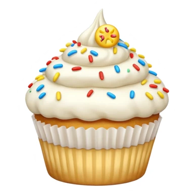 white frosted cupcake sticker