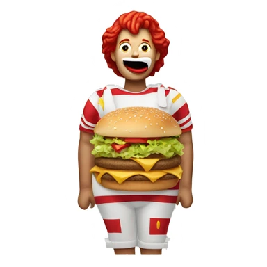 Ronald McDonald eating a big Mac   sticker