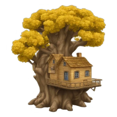 une maison sur un arbre sticker