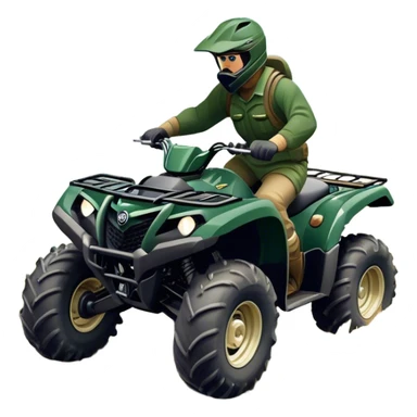 Yamaha Grizzly 700 (2019) – Cinematic-realistic Yamaha Grizzly 700 ATV, its dark green frame tearing through muddy trails. Thick off-road tires grip the rugged terrain sticker