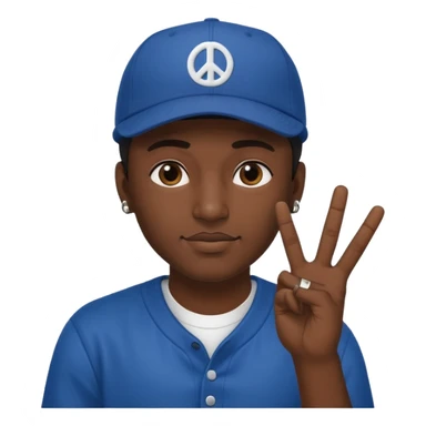Hiphopper with baseball cap doing a peace sign with his fingers sticker