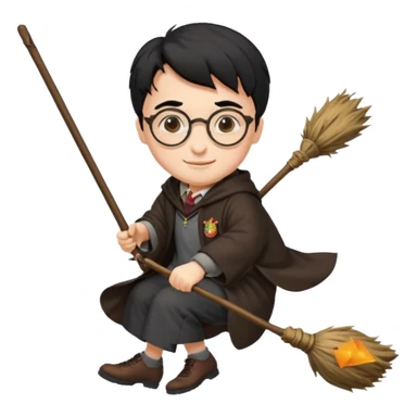Harry potter riding on a broomstick sticker