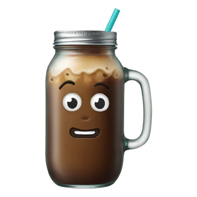 Mason jar iced coffee sticker